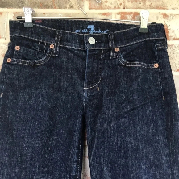 7 For All Mankind Dark Wash Dojo Crop Jeans - Picture 4 of 12